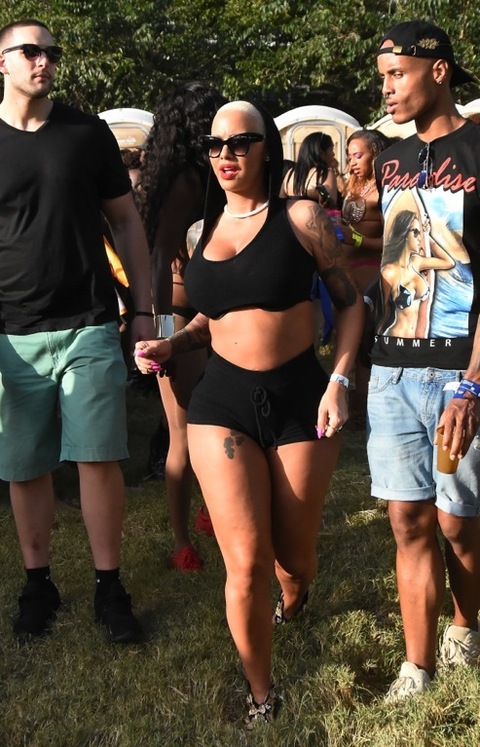 **PREMIUM EXCLUSIVE RATES APPLY**Booty-ful Amber Rose parties in skimpy outfit at the Trinidad Carnival. The hip hop celebrity is taking part in the world famous party alongside Blac Chyna, on the back of a Twitter storm with Kanye West.