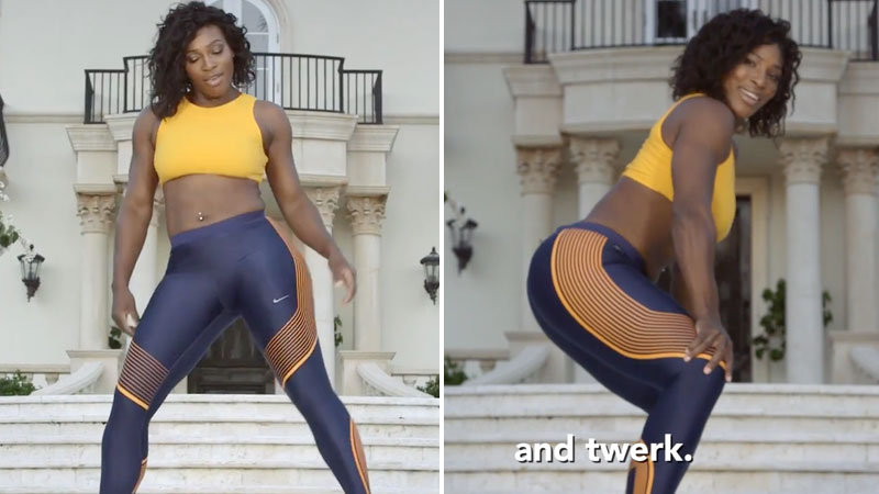 Serena williams pregame twerk rare footage 4