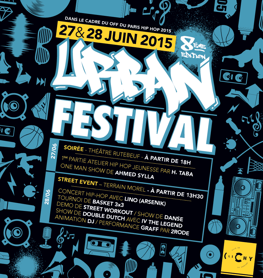 Urban Festival avec Ahmed Sylla et Lino les 27 et 28/06 à Clichy